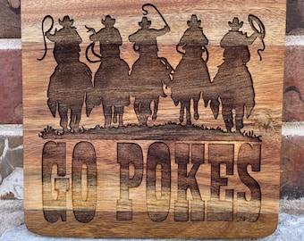 Oklahoma State Cowboys Wood Engraved Trivet