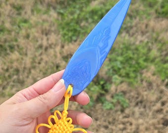 6" KPOP Shin-Kal Zoey Dagger 3D Printed Translucent Blue (Single)