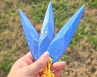 6" KPOP Shin-Kal Zoey Dagger 3D Printed Translucent Blue (3 pc.)