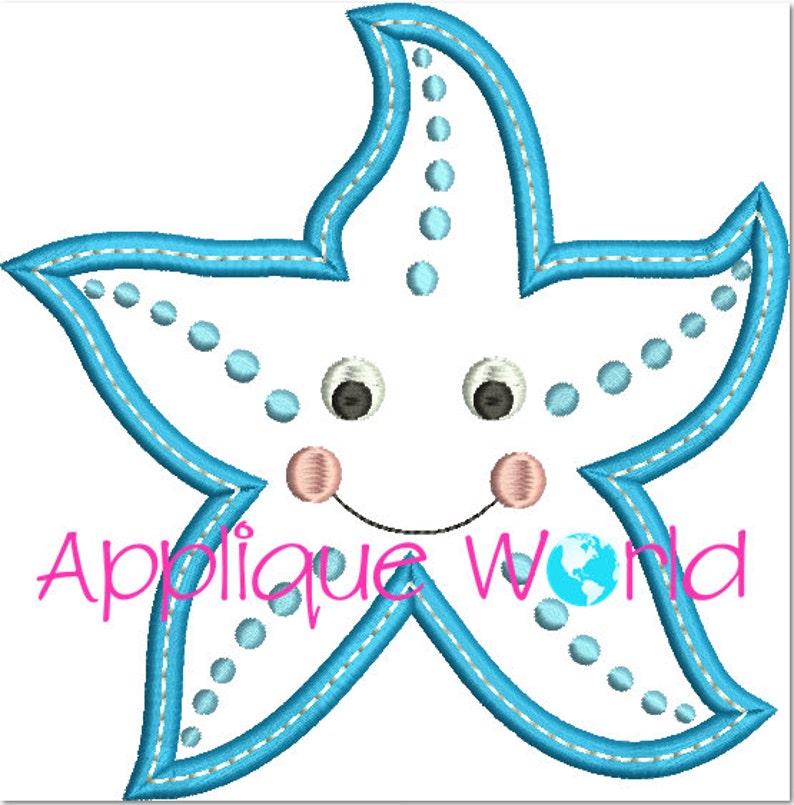 Happy Starfish Design Embroidery Happy Starfish Design Embroidery