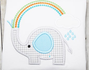 Rainbow Elephant, Applique Broderie Éléphant, Machine Broderie Éléphant, Téléchargement instantané, Elephant Applique, Elephant Broderie