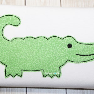 Alligator Bean Stitch, Applique Embroidery Design, Instant Download, Machine Embroidery Applique, Alligator Applique, Alligator Embroidery