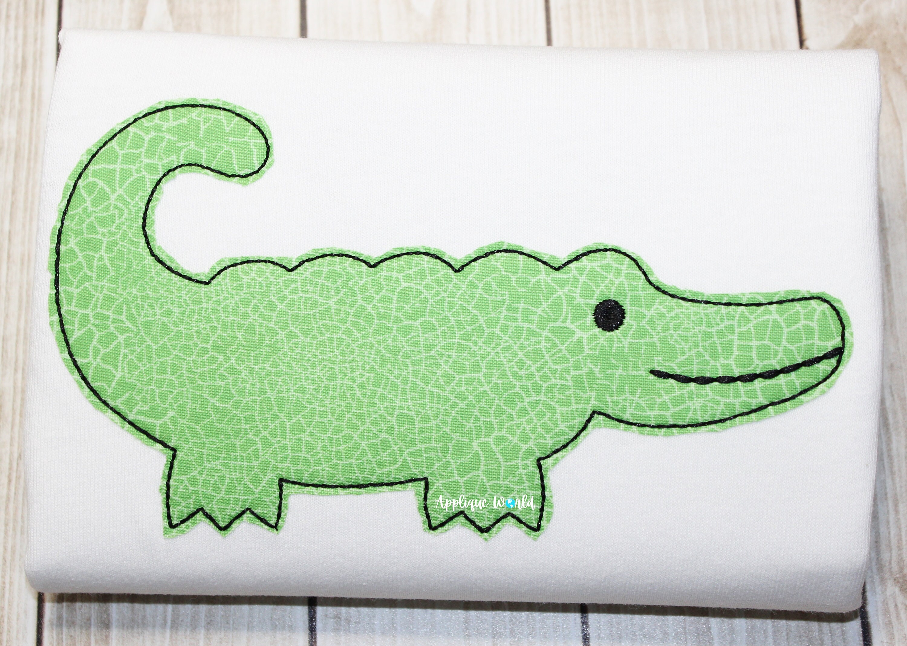 Alligator Bean Stitch, Applique Broderie Design, Téléchargement instantané, Machine Broderie Applique, Alligator Applique, Alligator Broderie
