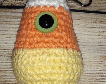 Amigurumi Candy-Clops Candy Corn Monster Stuffed Animals and Plushies Halloween Keychain or Backpack Clip