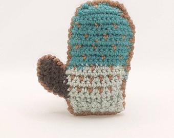 One Handmade Crochet Ferret Cat Toy, RATTLE INSERT, Snowman/Hot Cocoa/Mitten/Heart/Cookie/Envelope/Pot O' Gold Rainbow/Shamrock/Ireland Flag