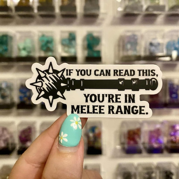 Gamme de mêlée - mini sticker donjons et dragons rigolos - sticker barbare D&D en vinyle