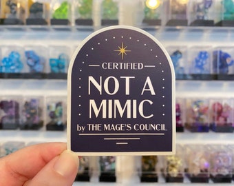 Not a Mimic - Funny Dungeons and Dragons Sticker - Nerdy D&D Decal