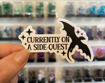 Currently on a Side Quest - Fantasy Dragon Sticker - DnD Decal
