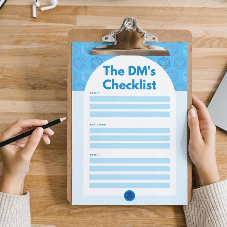 The Dm's Checklist - Printable Dungeons and Dragons Checklist for ...