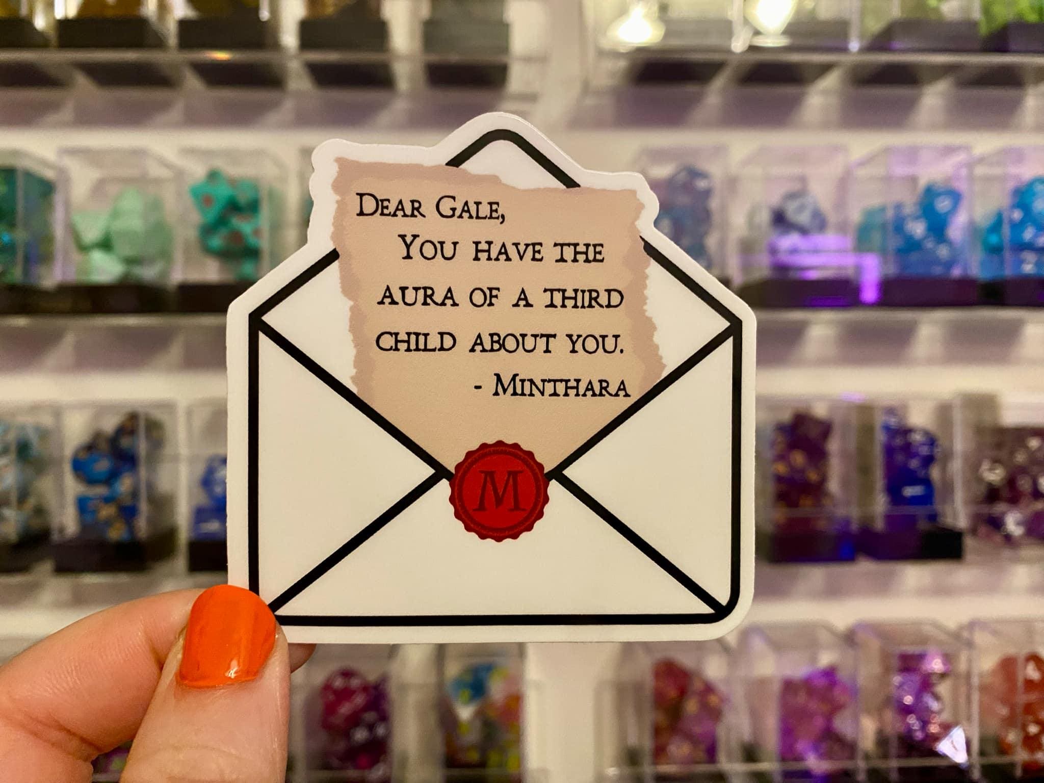 Aura of a Third Child - Funny Minthara to Gale Quote - Baldur's Gate 3 Sticker