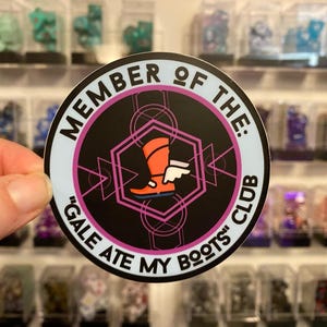 Gale Ate My Boots Club - Funny Baldur&#39;s Gate 3 Sticker