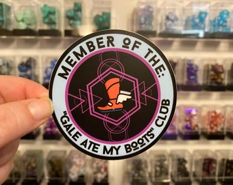 Gale Ate My Boots Club - Funny Baldur's Gate 3 Sticker