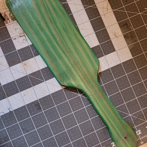 Custom handmade emerald green spanking paddle