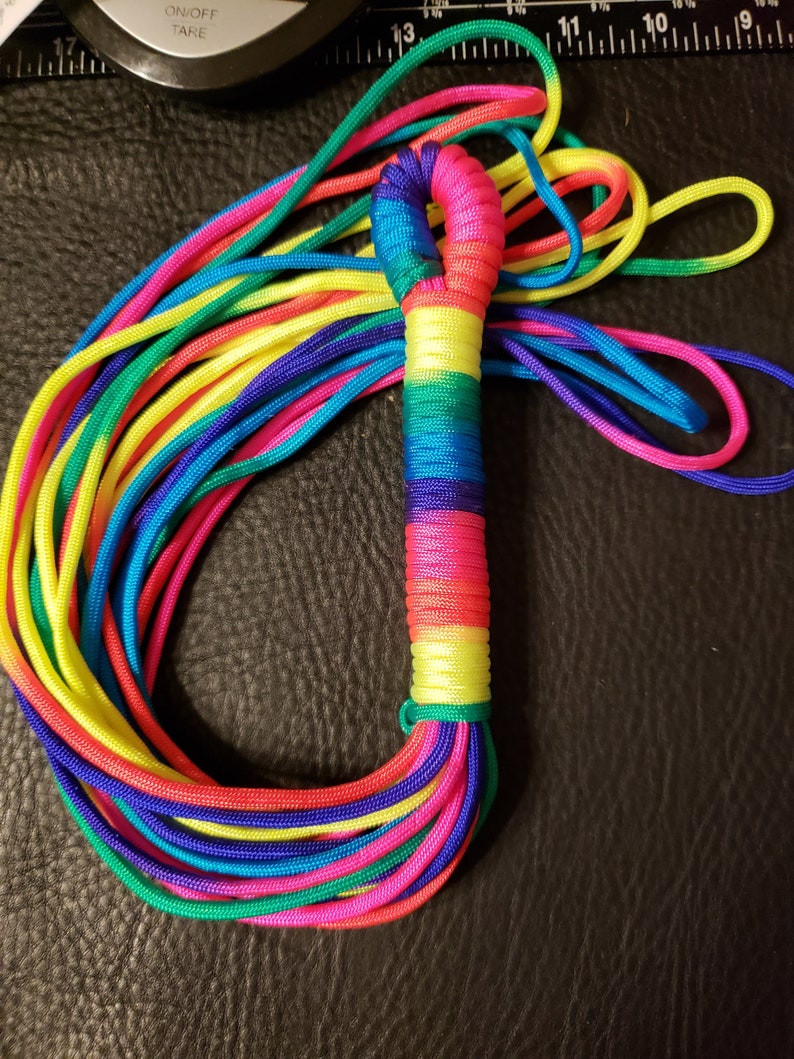 Blacklight Reflective Rainbow Paracord Flogger Etsy