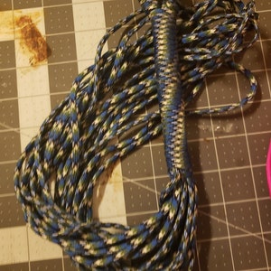 Black green blue and grey paracord flogger