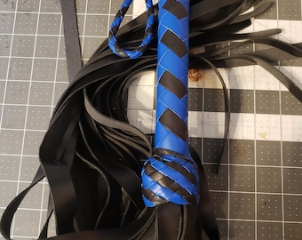 Black and blue handled leather #spanking #flogger