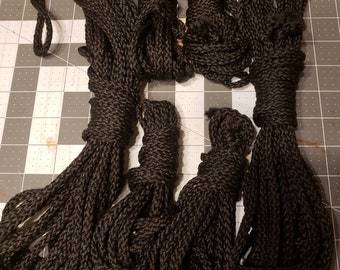 100 ft set 6mm black bondage shibari rope