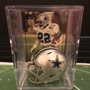 Dallas Cowboys Emmitt Smith #22 Mini Helm Shadowbox mit Karte