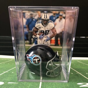 NIEUWE Tennessee Titans Delanie Walker Mini Helm Shadowbox w / kaart