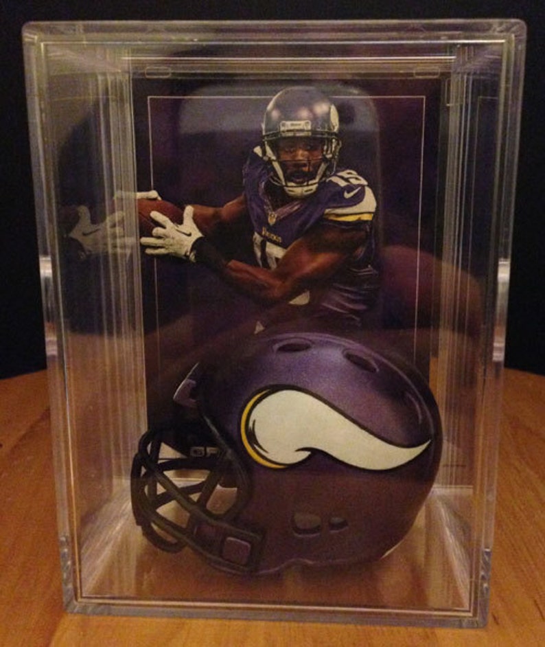 Minnesota Vikings NFL Players Mini Helmet Shadowbox W/ Card Etsy