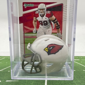 Arizona Cardinals J.J. Watt Mini Capacete Shadowbox com cartão