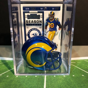 New 2020 Los Angeles Rams Aaron Donald Mini Helmet Shadowbox w/ card
