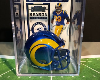 New 2020 Los Angeles Rams Aaron Donald Mini Helmet Shadowbox w/ card