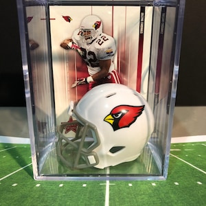 Arizona Cardinals Emmitt Smith Mini Capacete Shadowbox com cartão