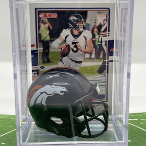 Denver Broncos Drew Lock Mini Helm Shadowbox mit Karte