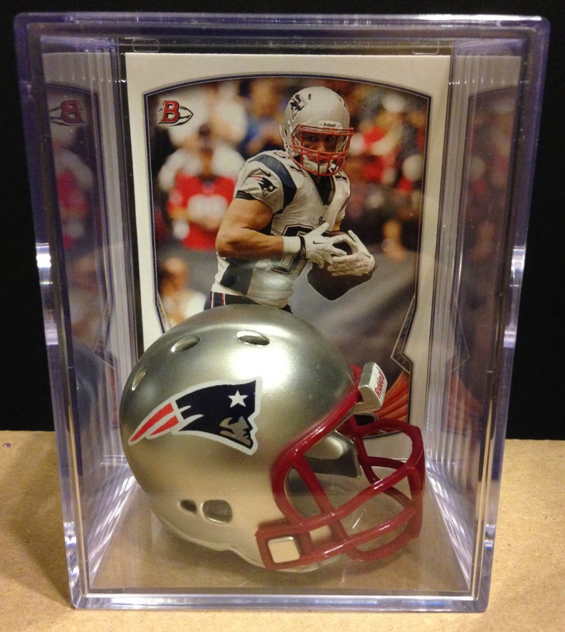 New England Patriots NFL Players Mini Helmet Shadowbox w ...