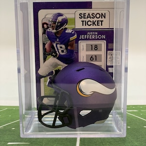 Minnesota Vikings Justin jefferson Mini Helm Shadowbox mit Karte
