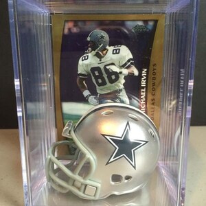 Dallas Cowboys NFL Players Mini Helmet Shadowbox w/ card Michael Irvin