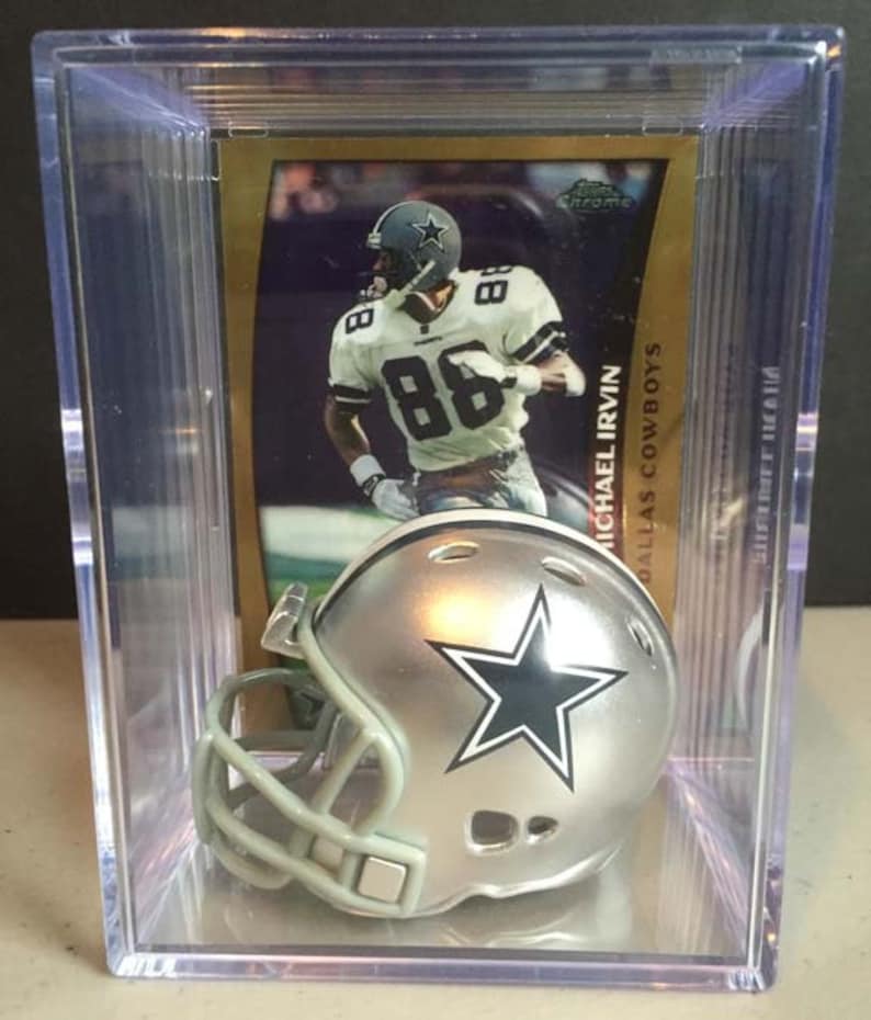 Dallas Cowboys NFL Players Mini Helmet Shadowbox w/ card Michael Irvin