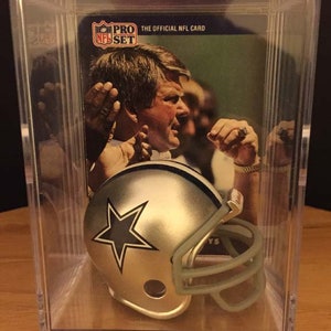 Dallas Cowboys NFL Players Mini Helmet Shadowbox w/ card Jimmy Johnson