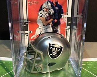 Las Vegas Raiders Hunter Renfrow Mini Helmet Shadowbox w/ card