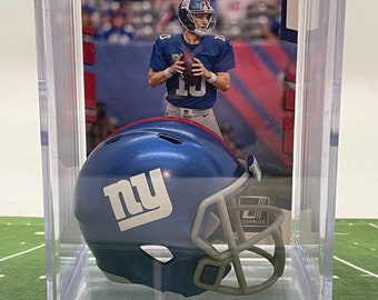 New York Giants NFL Players Mini Helmet Shadowbox w/ card