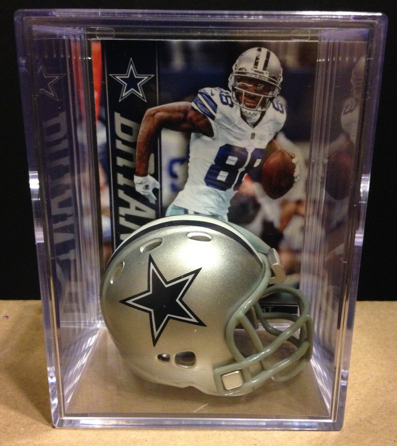 Dallas Cowboys NFL Players Mini Helmet Shadowbox w/ card Dez Bryant