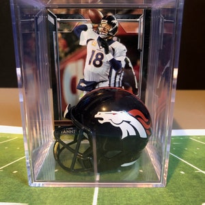 Denver Broncos NFL Players Mini Helm Shadowbox mit Karte
