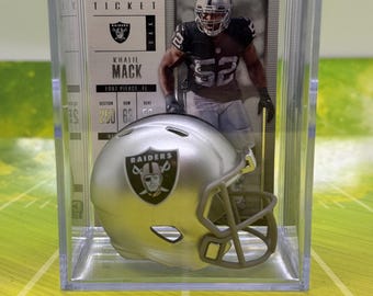 Las Vegas Raiders Mini Helmet Shadowbox w/ Khalil Mack card