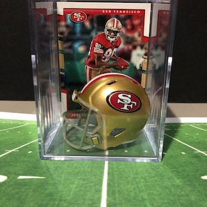 Mini casque des 49ers de San Francisco Jerry Rice #80 Shadowbox avec carte