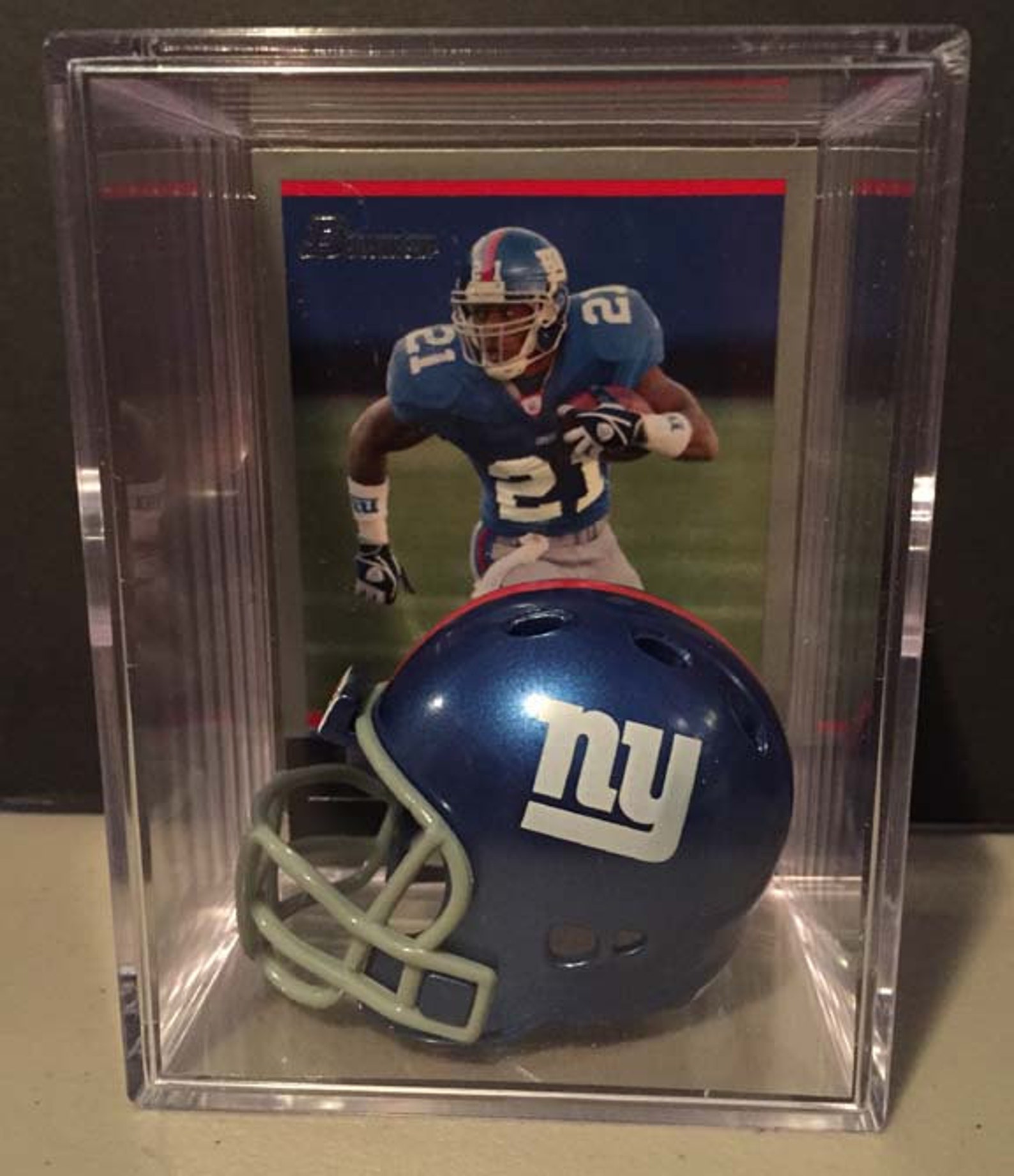 New York Giants NFL Players Mini Helmet Shadowbox W/ Card Etsy