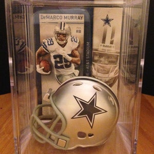 Dallas Cowboys NFL Players Mini Helmet Shadowbox w/ card DeMarco Murray