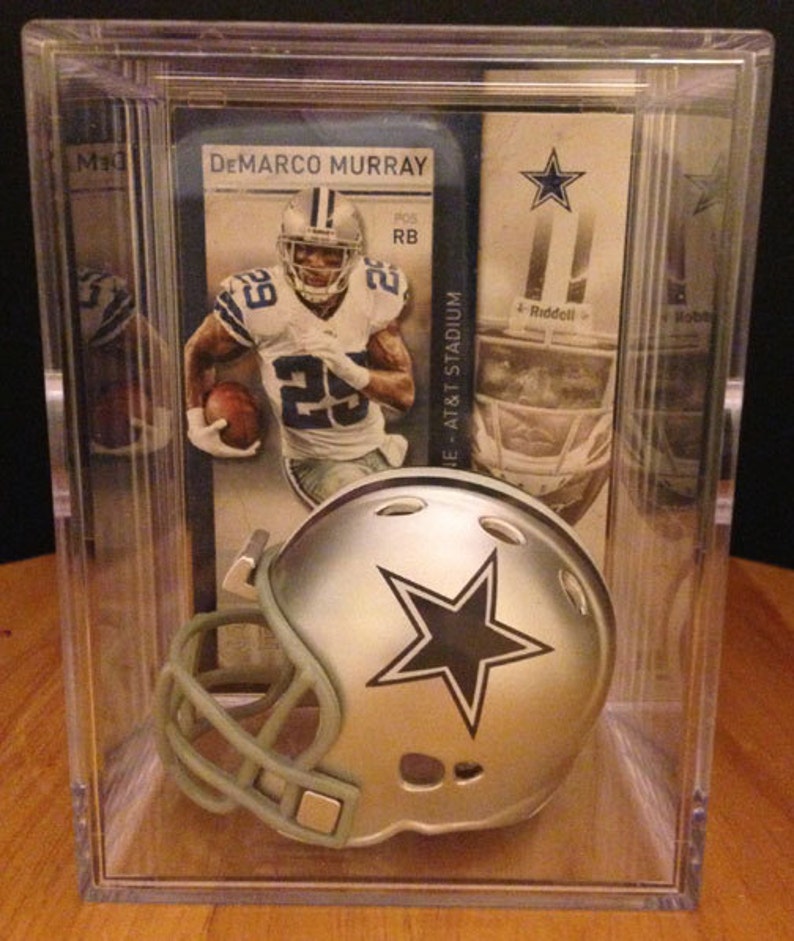 Dallas Cowboys NFL Players Mini Helmet Shadowbox w/ card DeMarco Murray