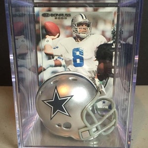 Dallas Cowboys NFL Players Mini Helmet Shadowbox w/ card Troy Aikman