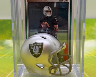 Las Vegas Raiders Mini Helmet Shadowbox w/ Geno Smith card