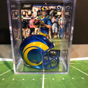 New 2020 Los Angeles Rams Jared Goff Mini Helmet Shadowbox w/ card