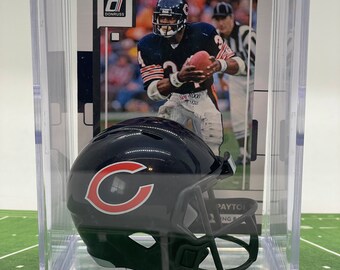 Chicago Bears Walter Payton Mini Helmet Shadowbox w/ card