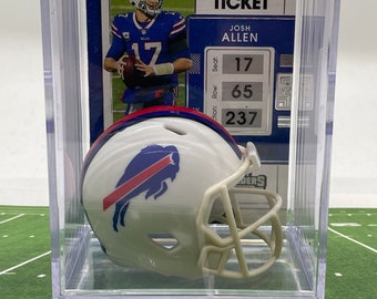 Buffalo Bills Josh Allen Mini Helmet Shadowbox z kartą