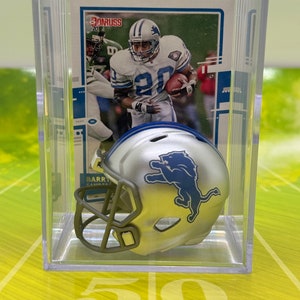Mini capacete de jogadores da NFL do Detroit Lions Shadowbox com cartão