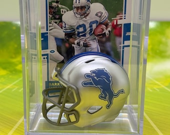 Detroit Lions NFL Players Mini Helmet Shadowbox w/ card